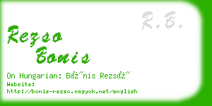 rezso bonis business card